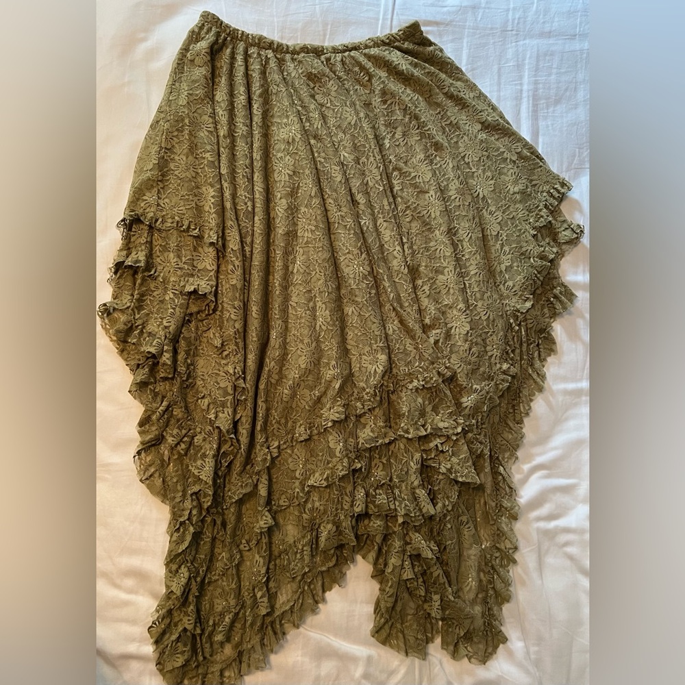 Chic Olive Lace Maxi Skirt